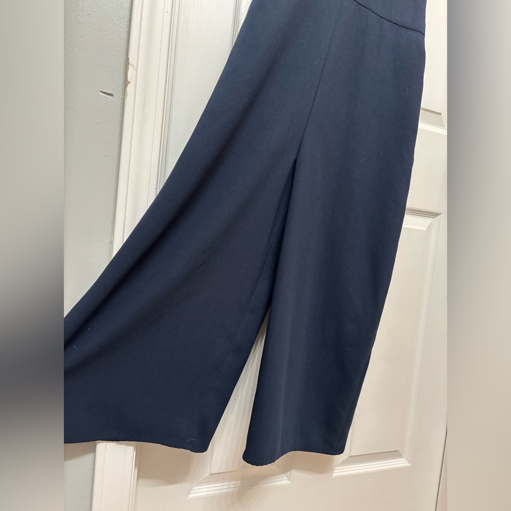 LOFT Deep Blue V-Neck Sleeveless Wide-Leg Jumpsuit - Picture 5 of 11